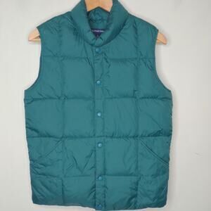 Lands End Down Puffer Vest Hunter Green Quilted